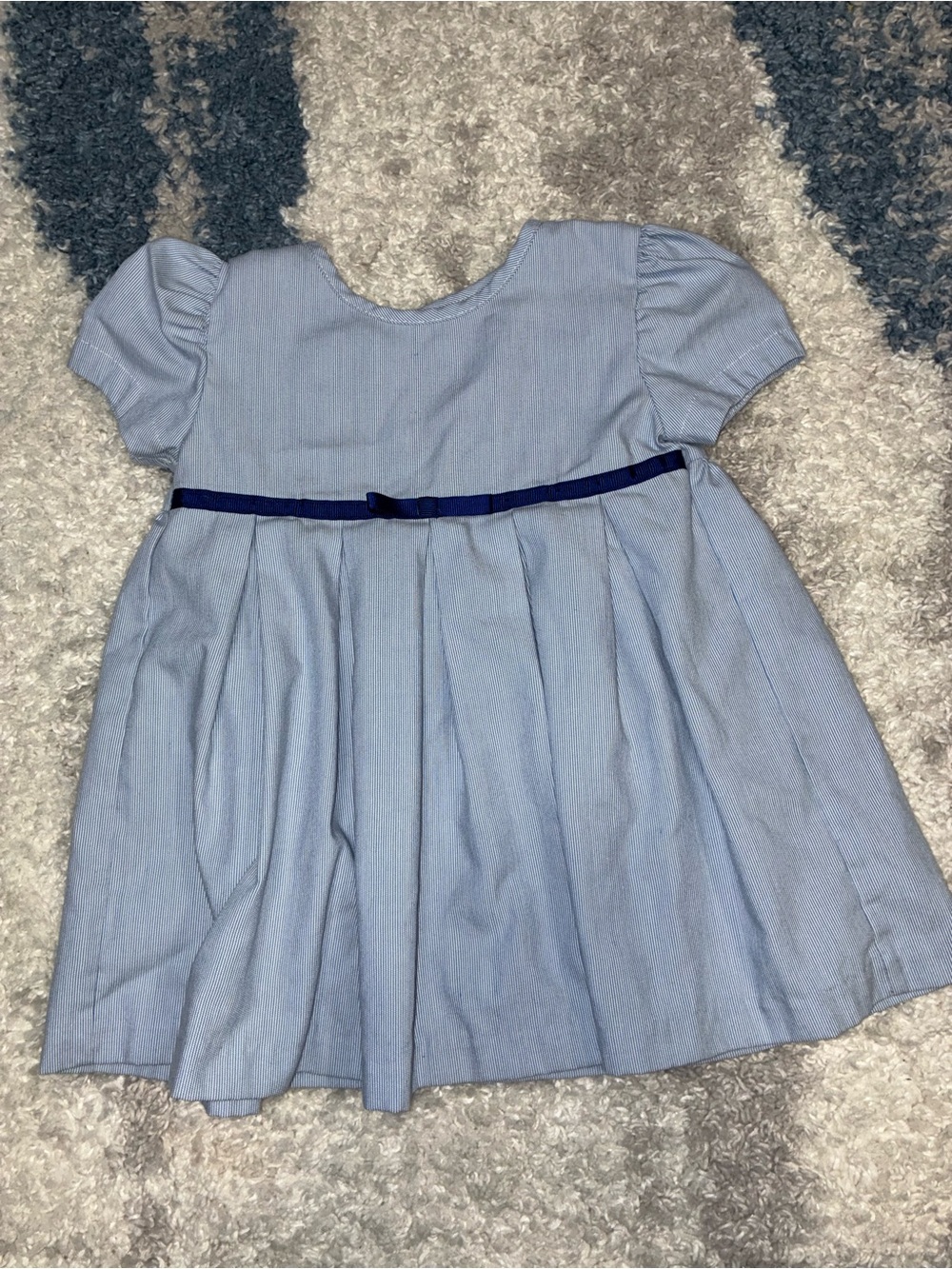 Vintage 90s Baby Doll Blue Striped Dress 18 mo